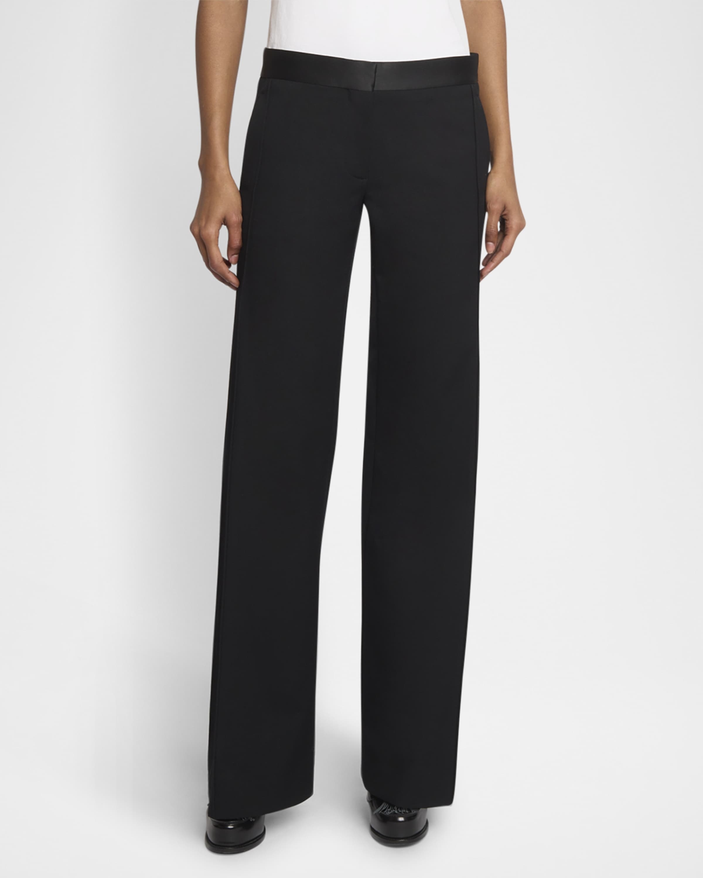 Mid-Rise Side Panel Straight-Leg Trousers - 2