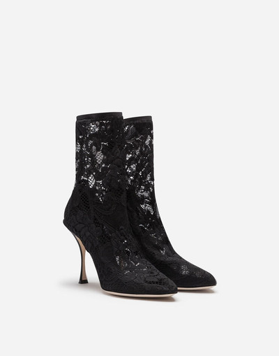 Dolce & Gabbana Ankle boots in stretch lace and grosgrain outlook