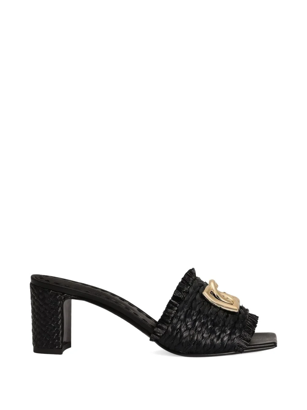 raffia with braid and fringe mules - 1