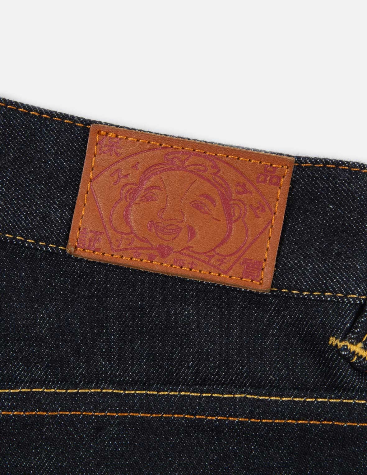 2-LAYER HAND-BRUSHED DAICOCK FOIL PRINT RELAX FIT JEANS - 14