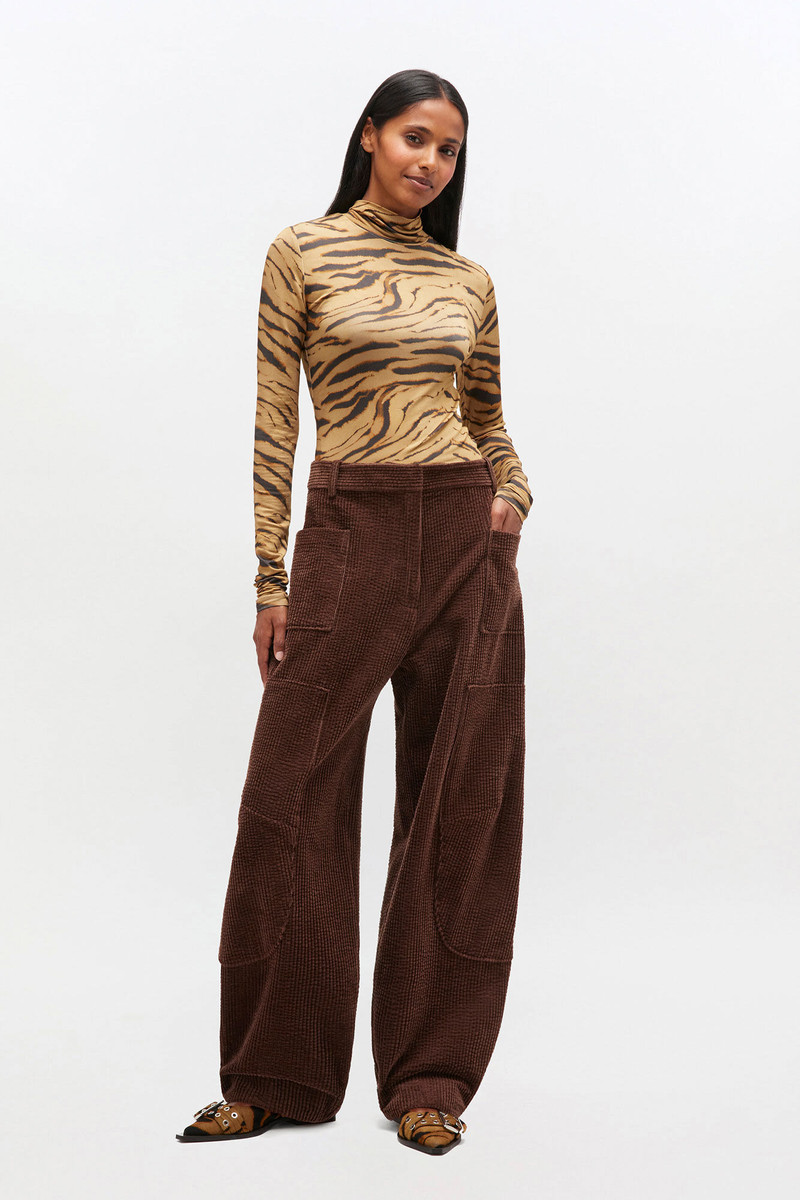 GANNI BROWN CORDUROY PANTS outlook