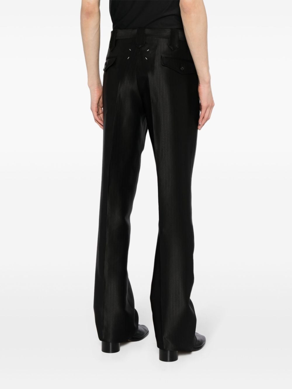 herringbone straight-leg trousers - 4
