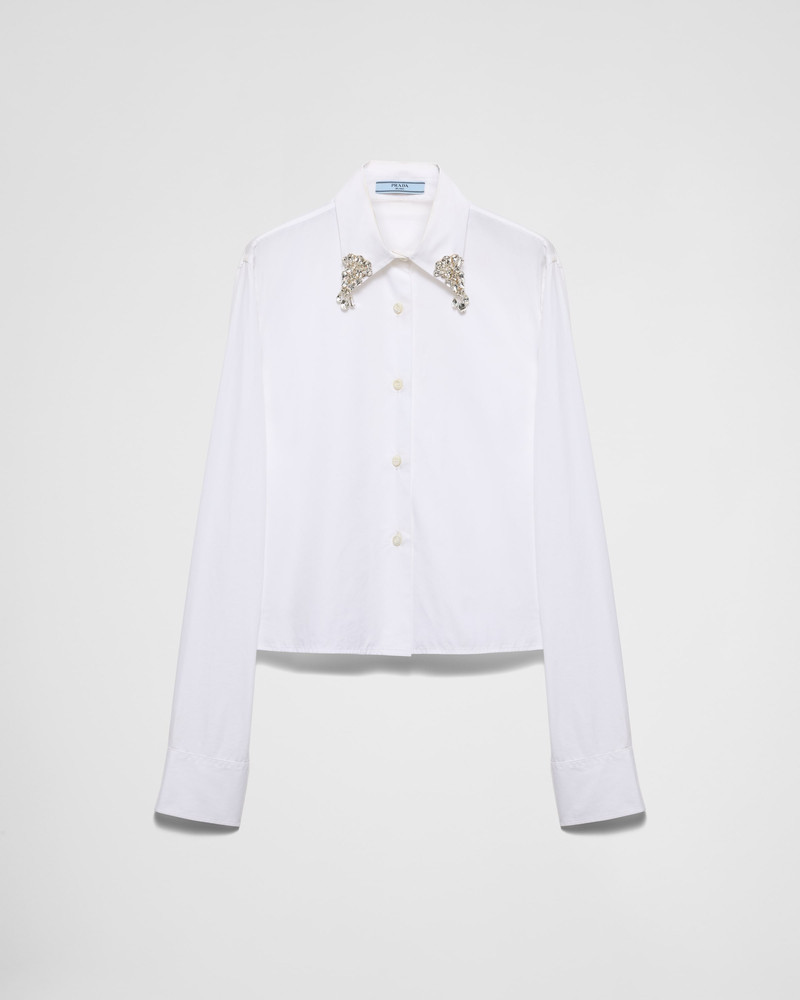 Embroidered poplin shirt - 1