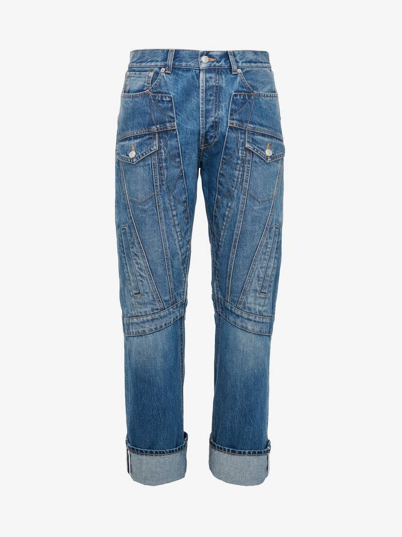 Men's Workwear Jeans in Washed Blue - 1