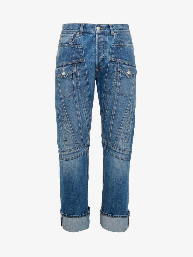 Men's Workwear Jeans in Washed Blue - 1