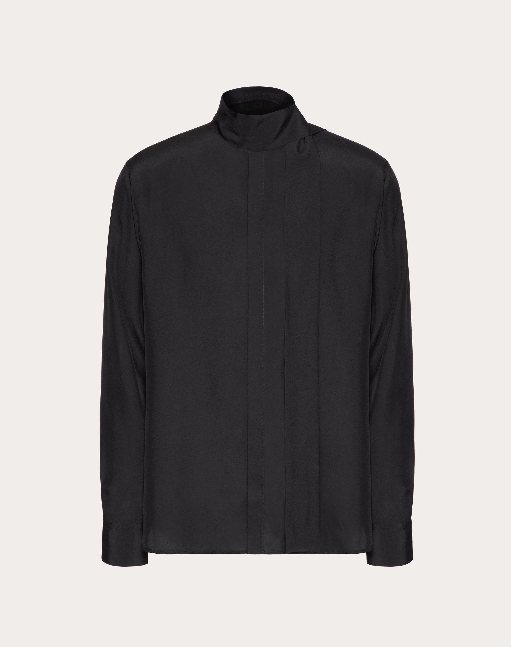 SILK SHIRT WITH SCARF DETAIL AT NECK - 1