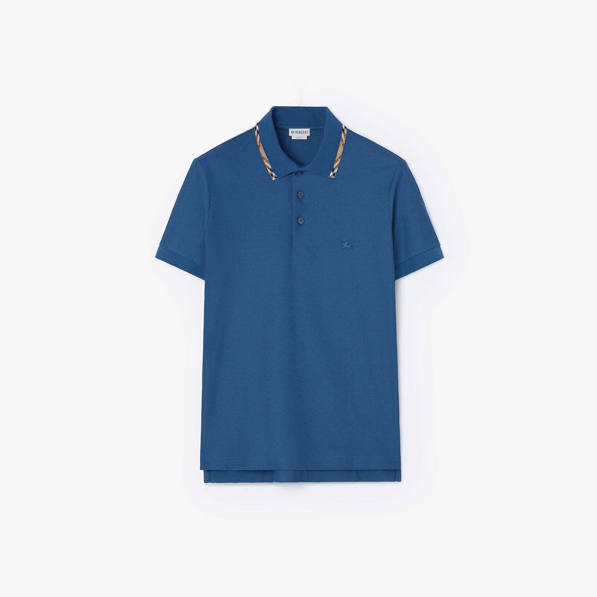 Check Trim Cotton Polo Shirt - 1