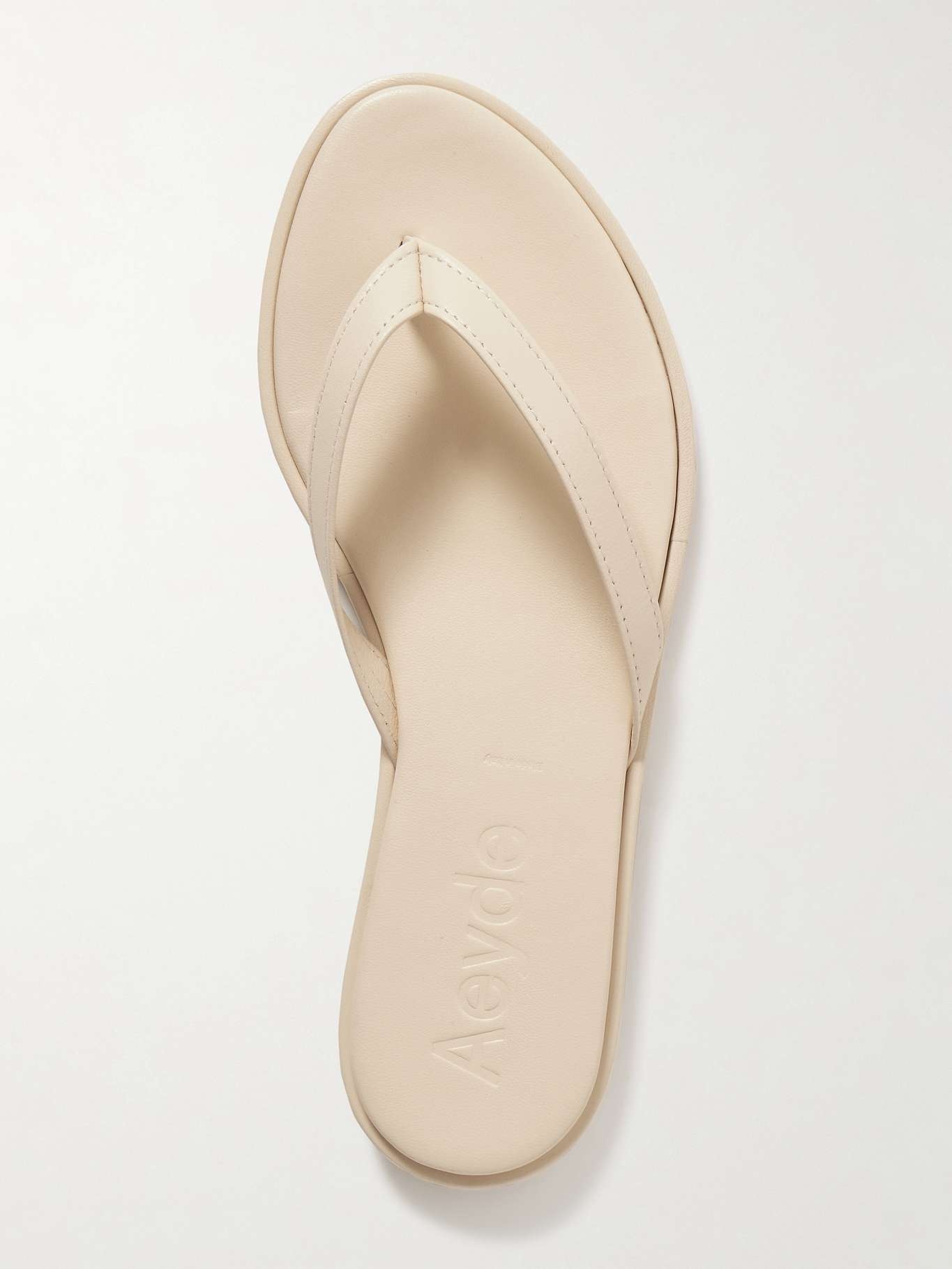Melody leather flip flops Cream - 5