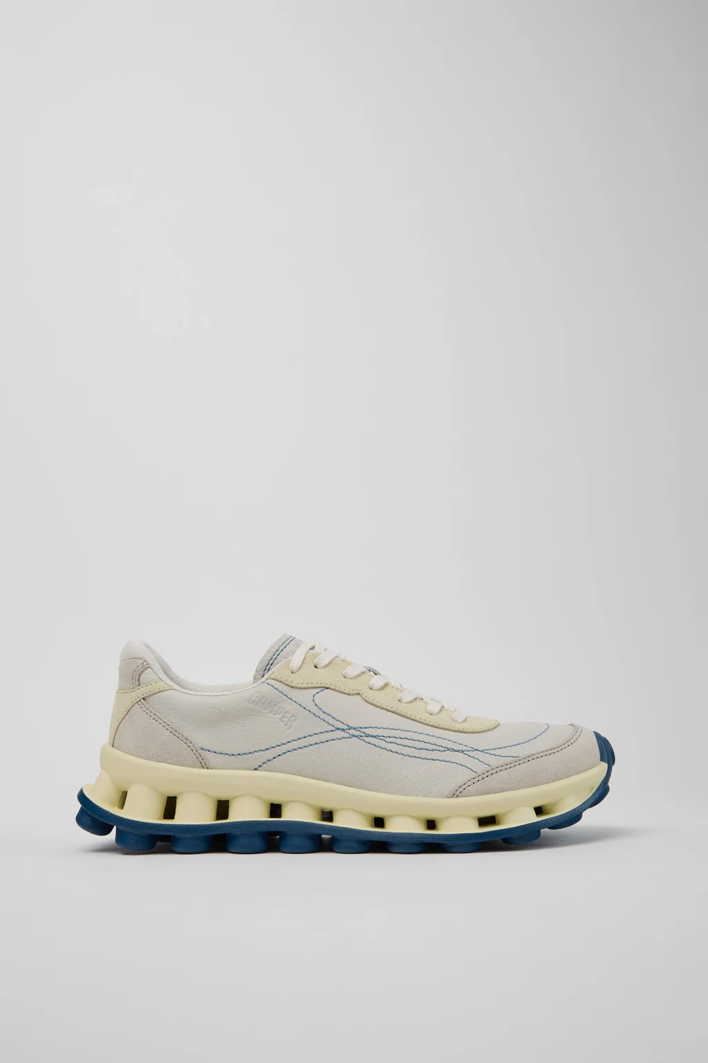 Pelotissima White and Beige Leather and Nubuck Sneakers for Men. - 1