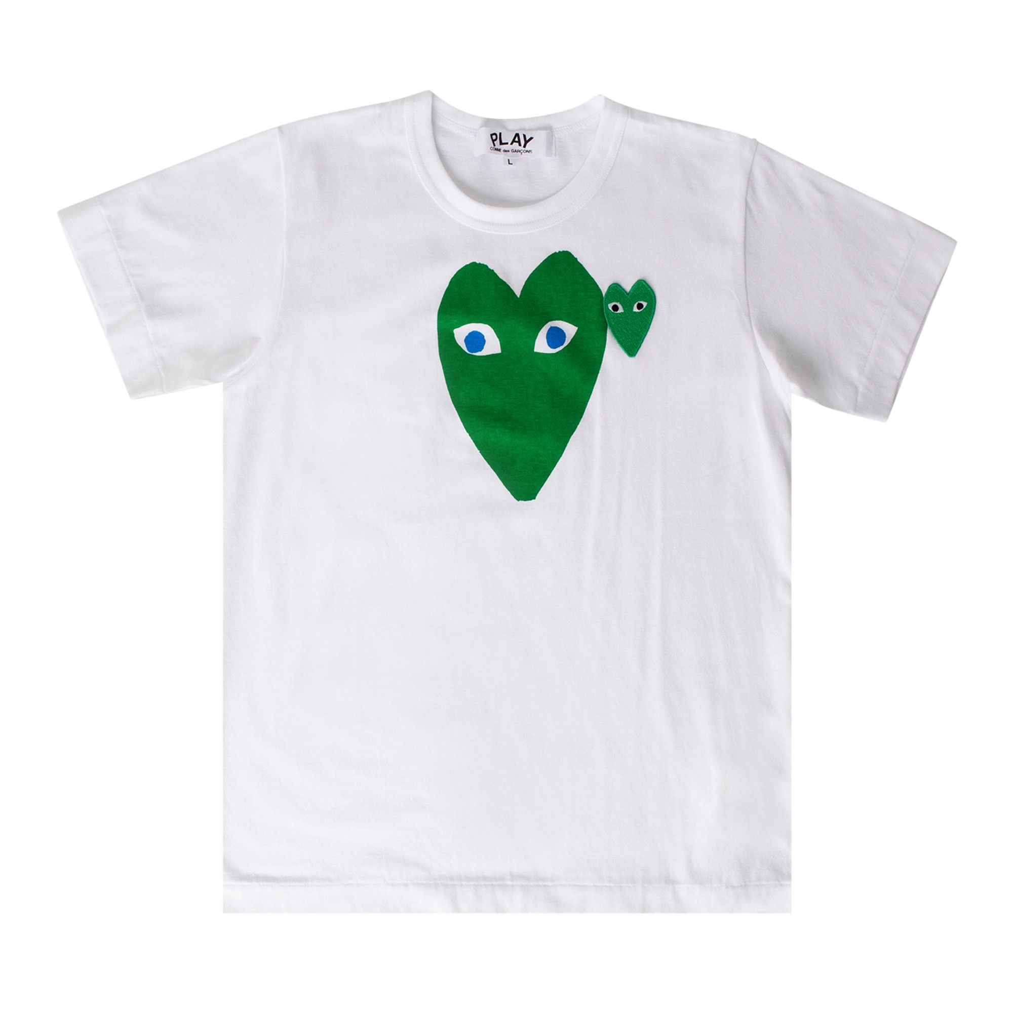 Comme des Garçons PLAY Heart Logo Short-Sleeve T-Shirt 'White/Green' - 1