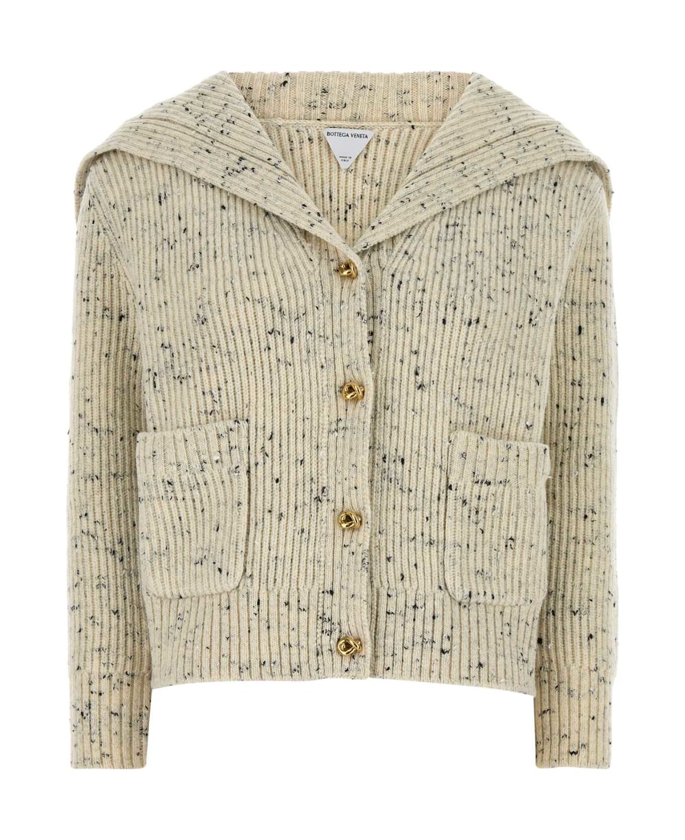 Two-tone Wool Blend Cardigan - 1