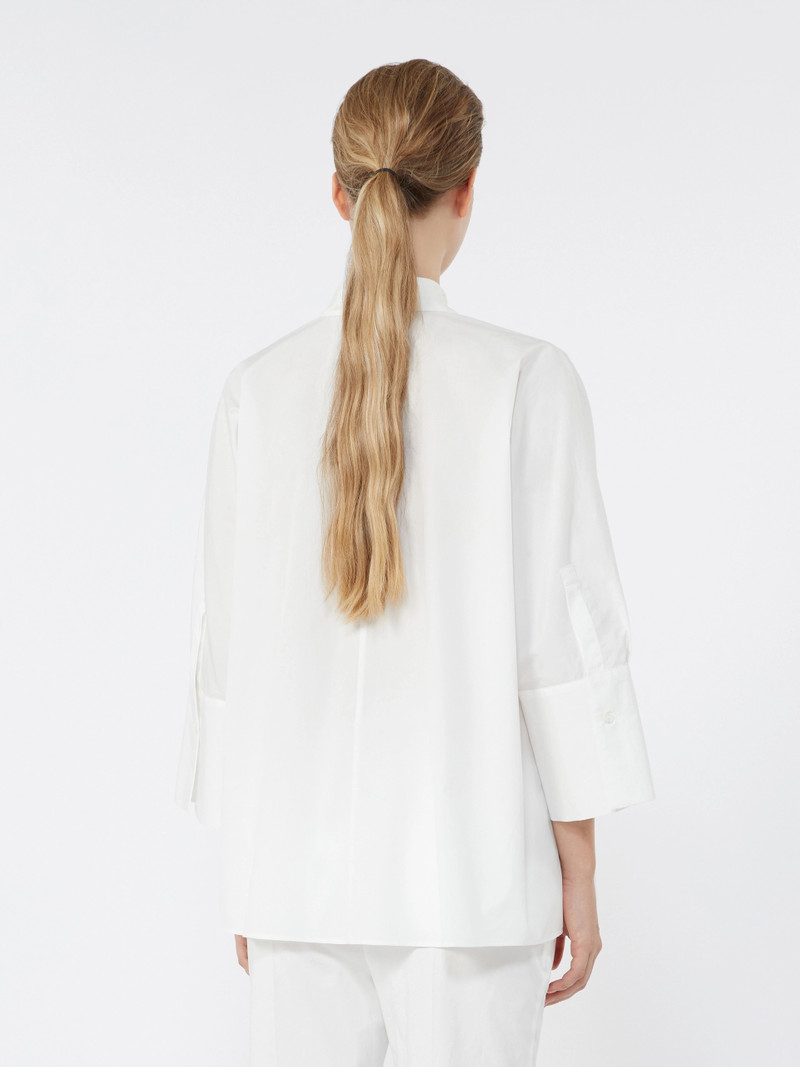 HUDSON Cotton poplin oversize shirt - WHITE 4