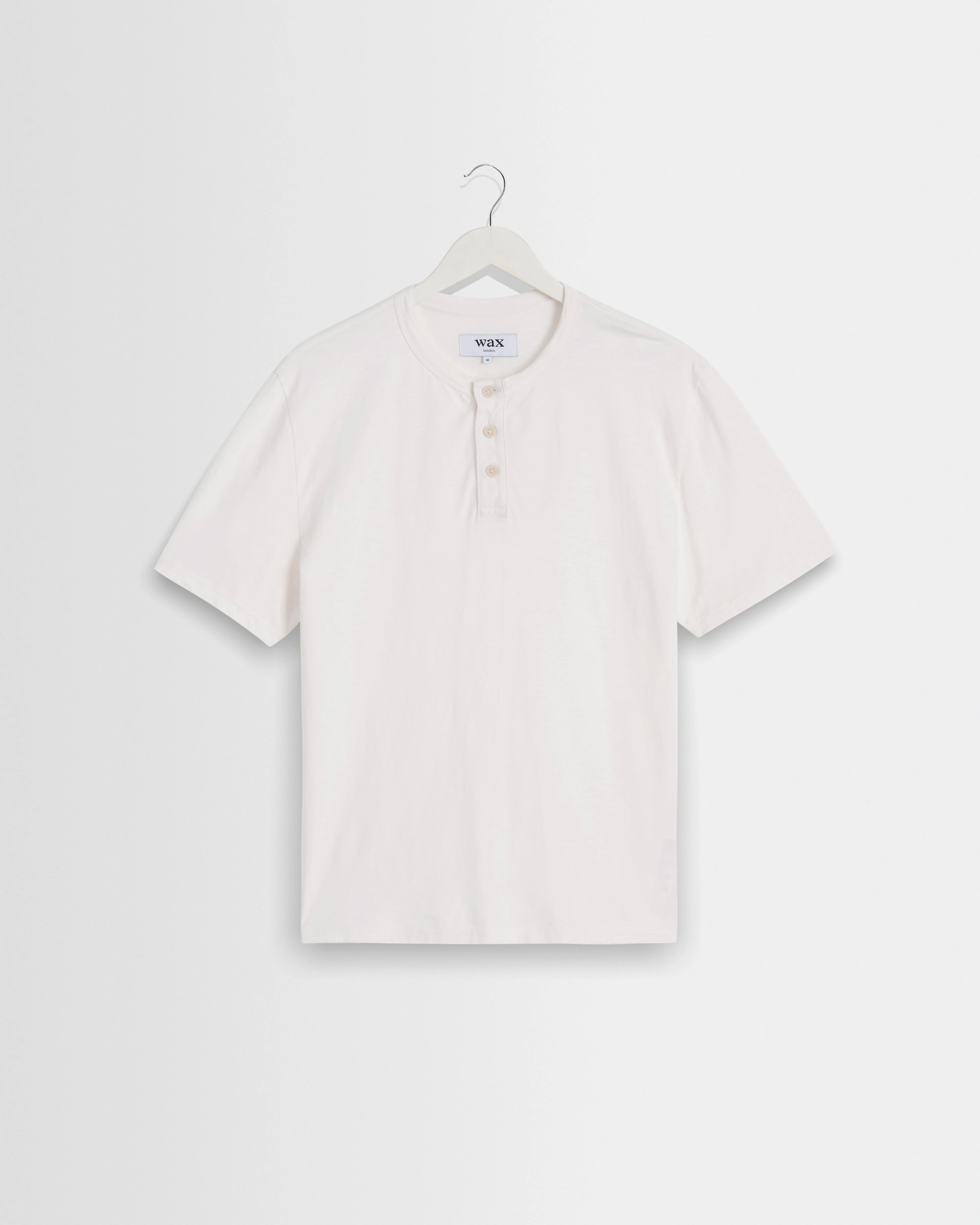 Hill - Off White Slub Organic Cotton Henley T-Shirt - 1