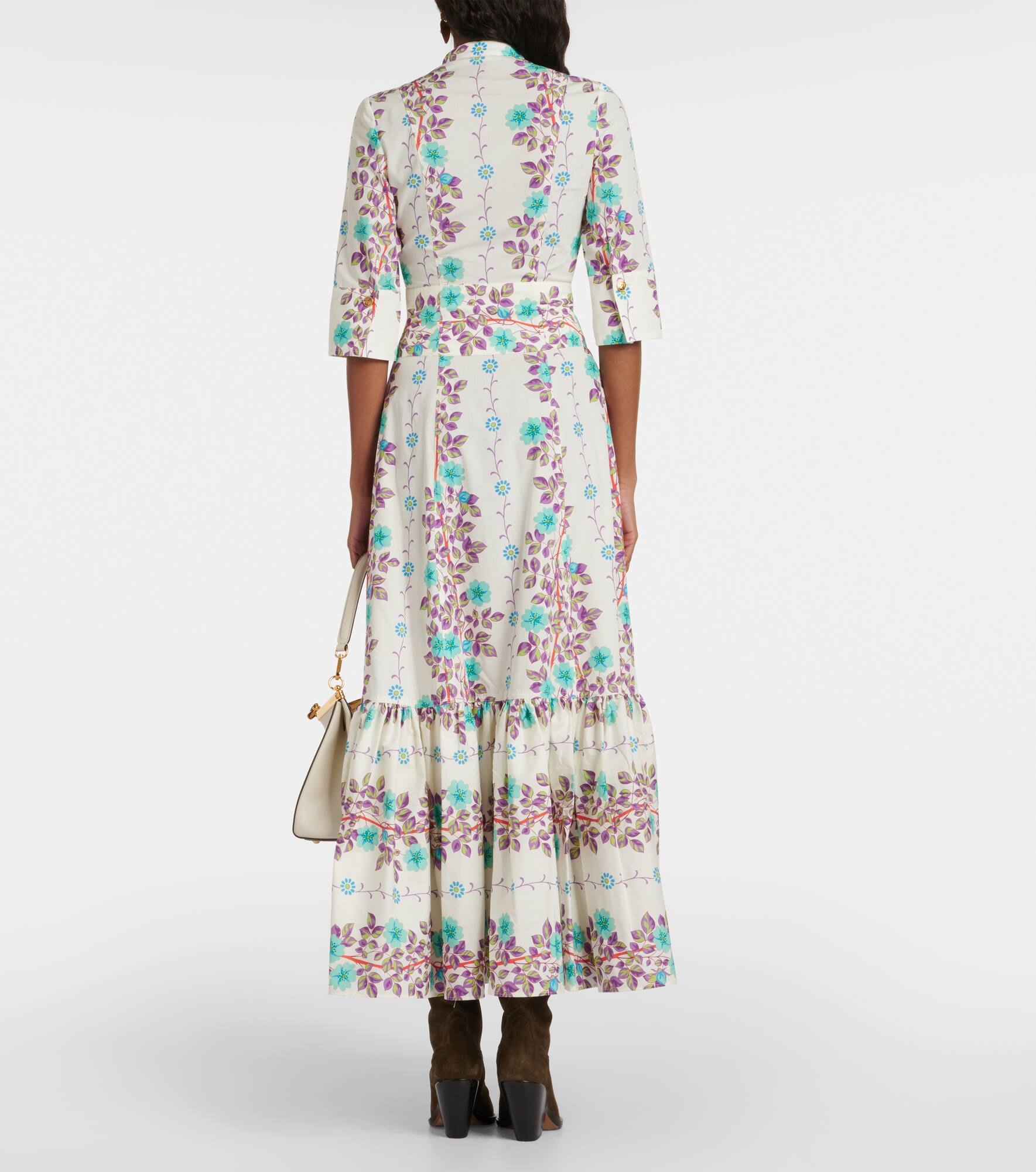 Printed cotton shirt dress - 3