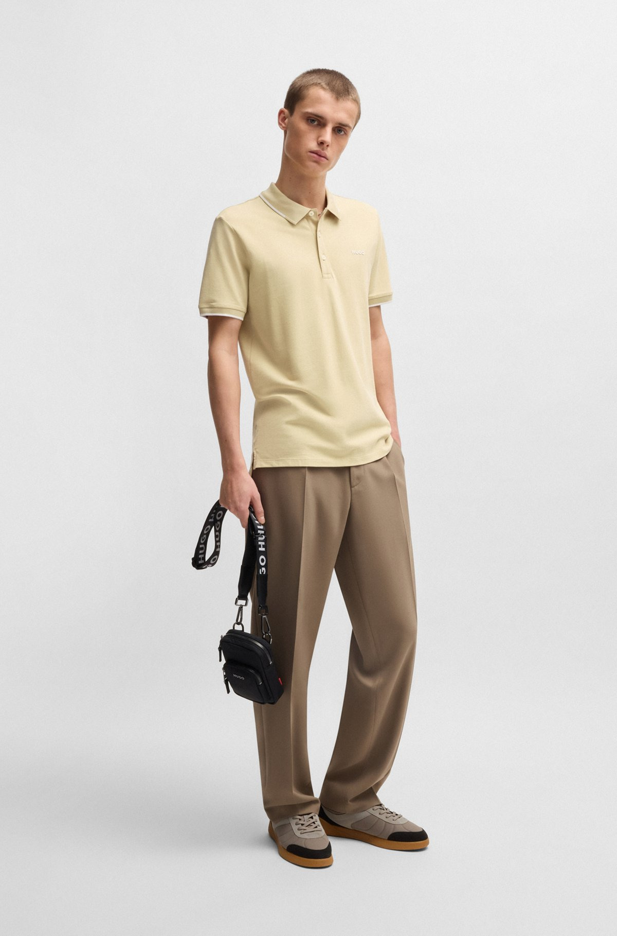 STRETCH-COTTON SLIM-FIT POLO SHIRT WITH PRINTED LOGO - 4
