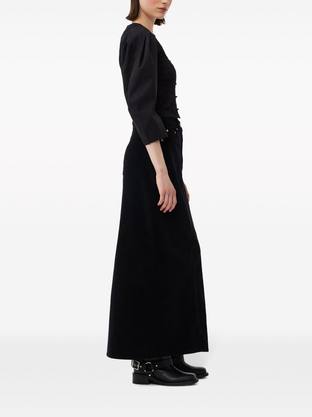 U-neck cropped organic-cotton blouse - 3
