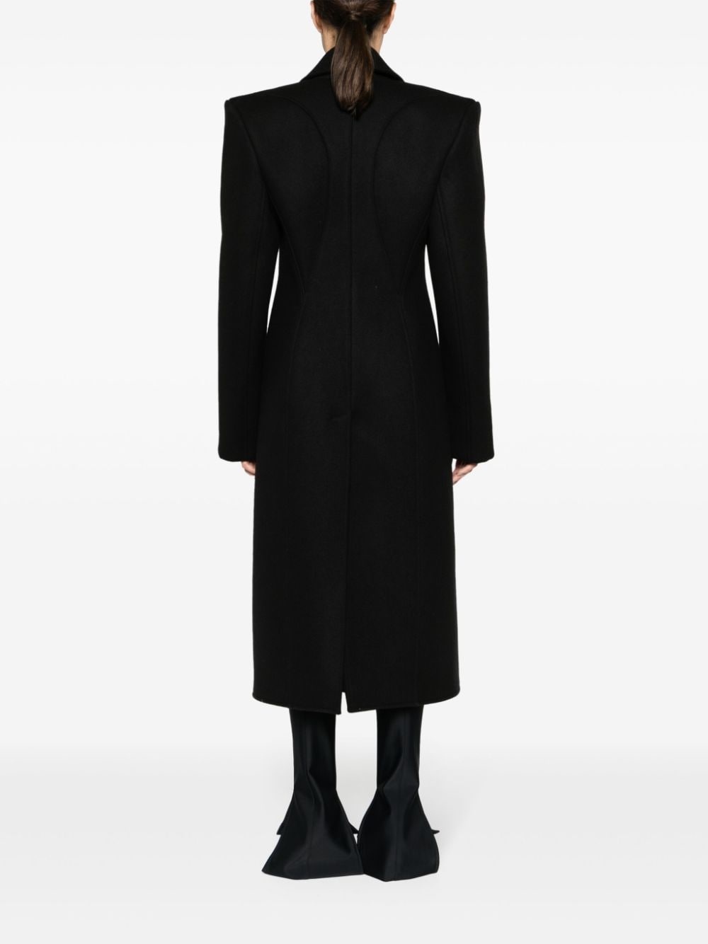 single-breasted wool coat - 4