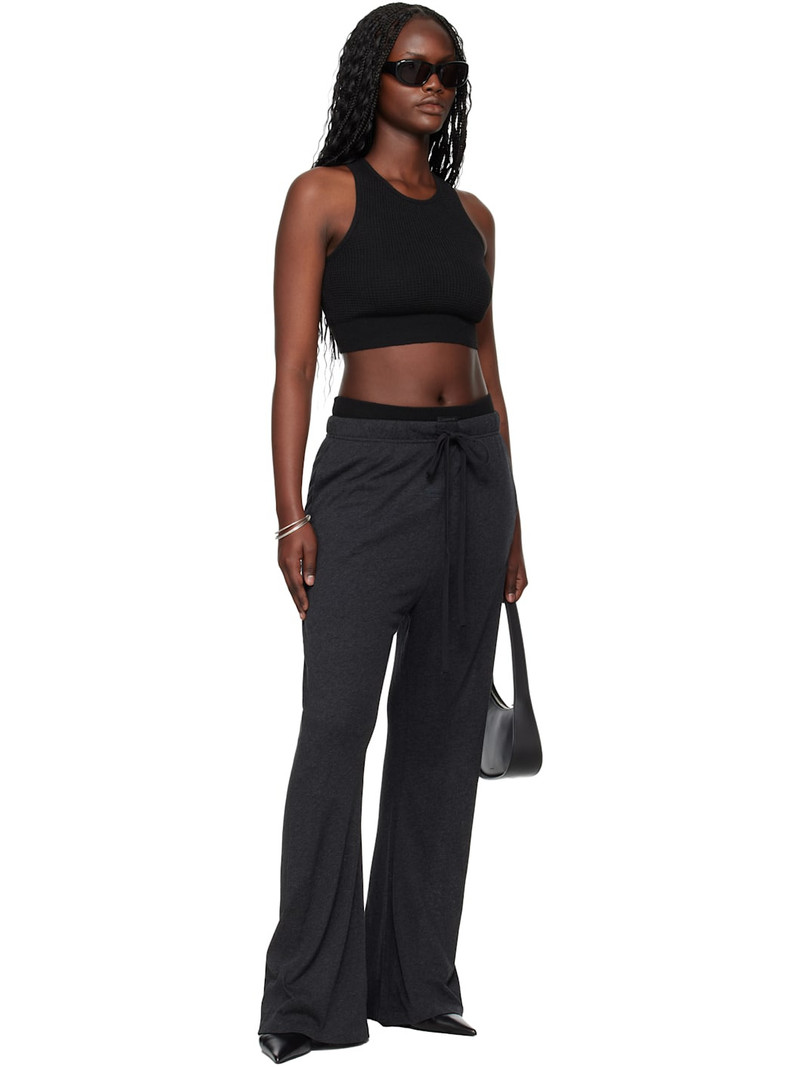 ESSENTIALS Gray Holiday Jersey Flare Lounge Pants outlook