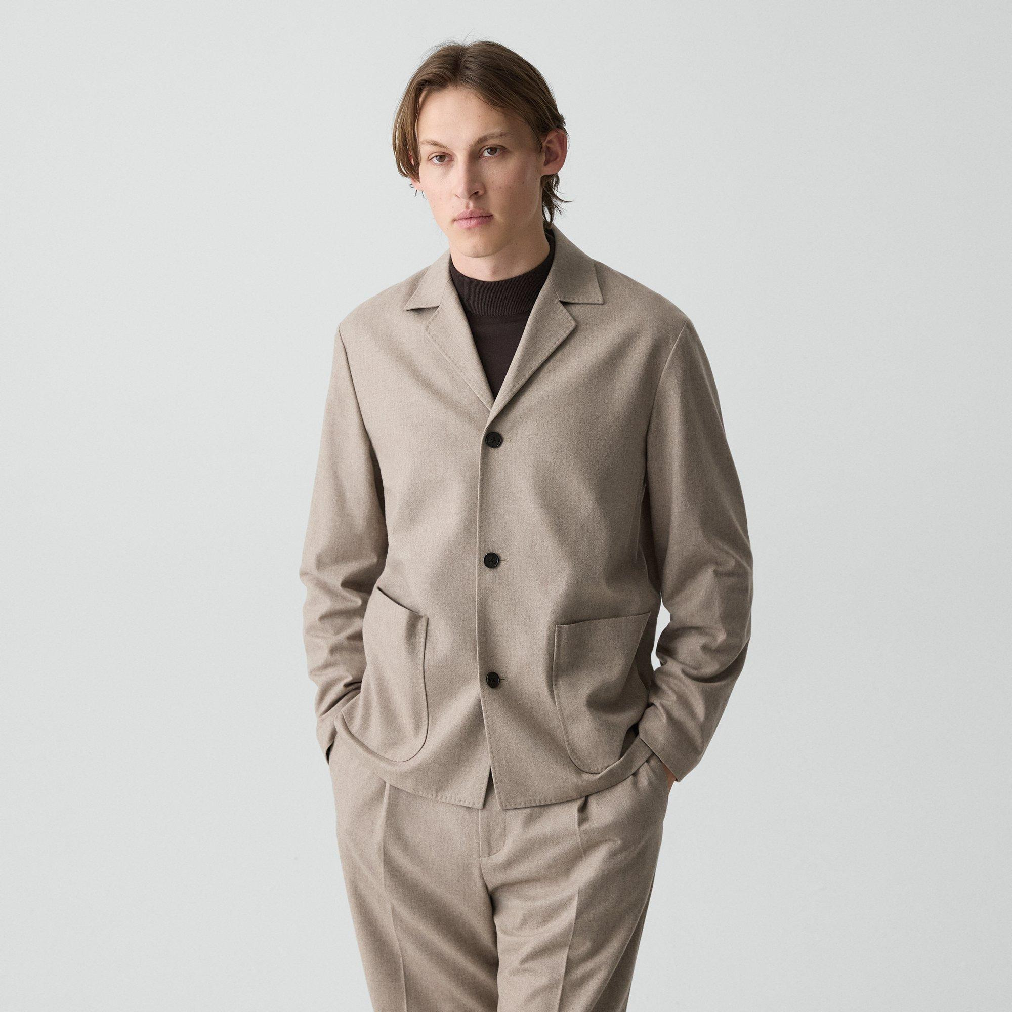 Three-Button Blazer in Cashmere-Blend Flannel - 3