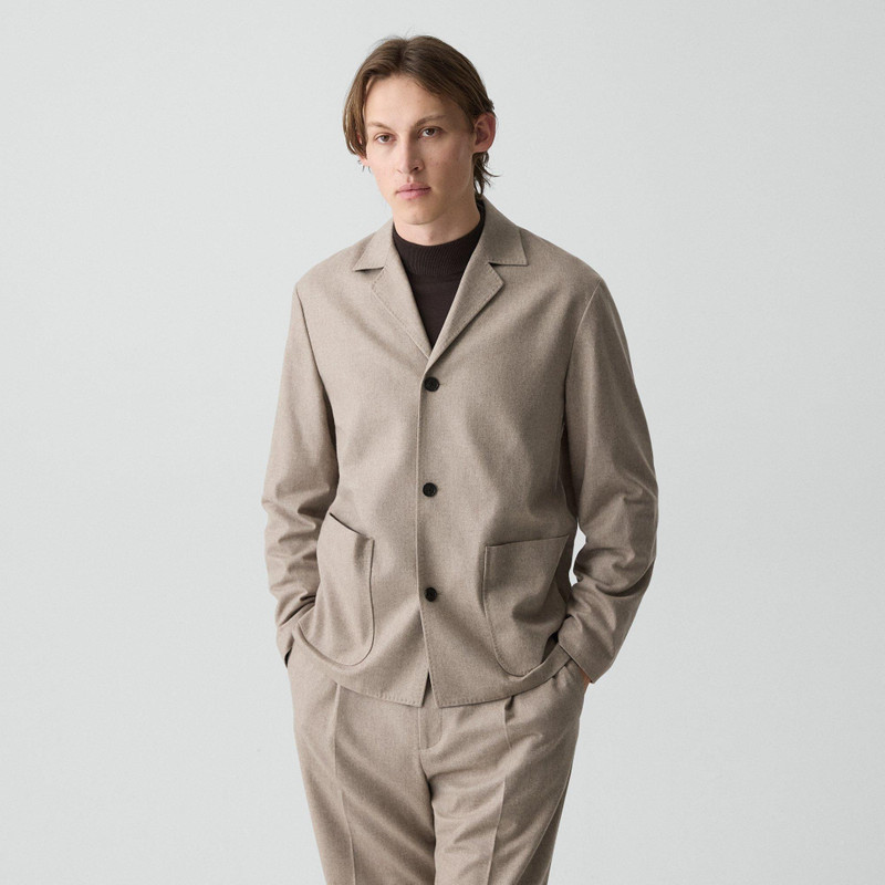 Three-Button Blazer in Cashmere-Blend Flannel 3