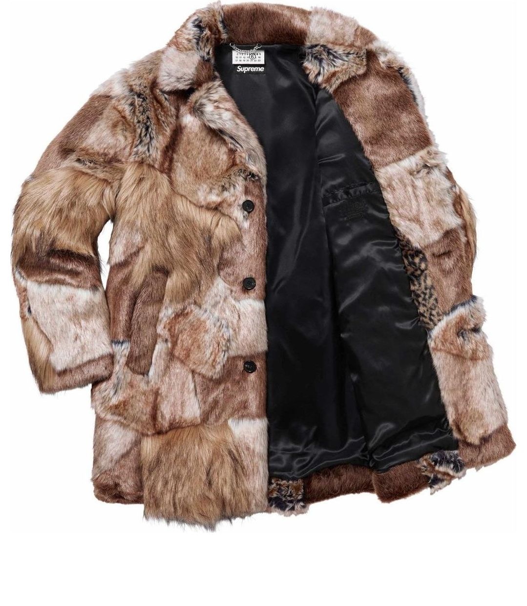 Supreme x Mm6 Maison Margiela Patchwork Faux Fur Coat 'Brown Tan' SUP-SS24-118 - 3
