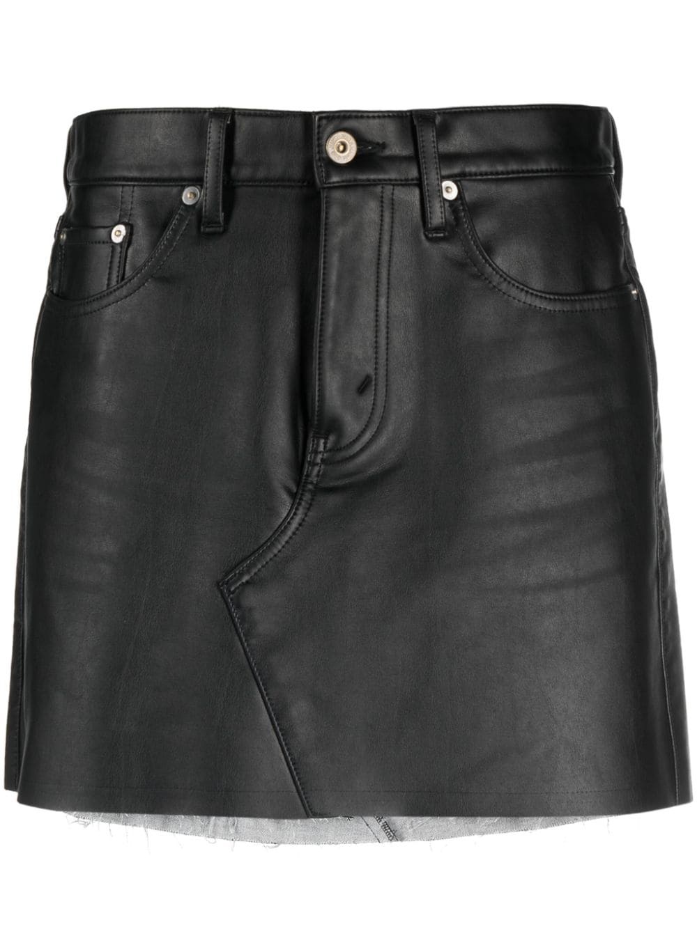 raw-cut faux-leather miniskirt - 1