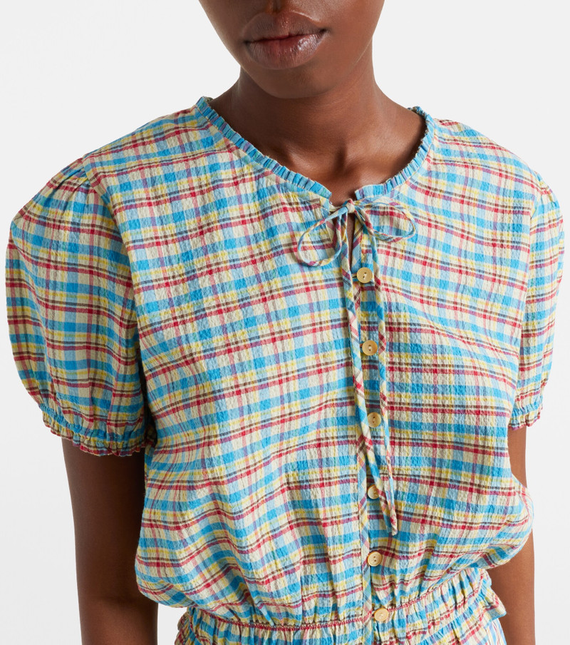 Santana checked cotton-blend top 3