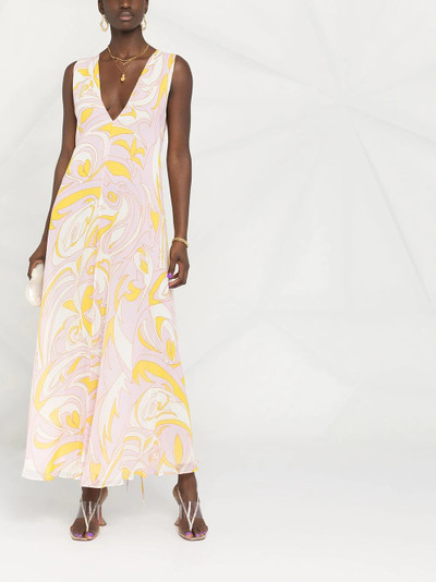 EMILIO PUCCI abstract-print V-neck dress outlook