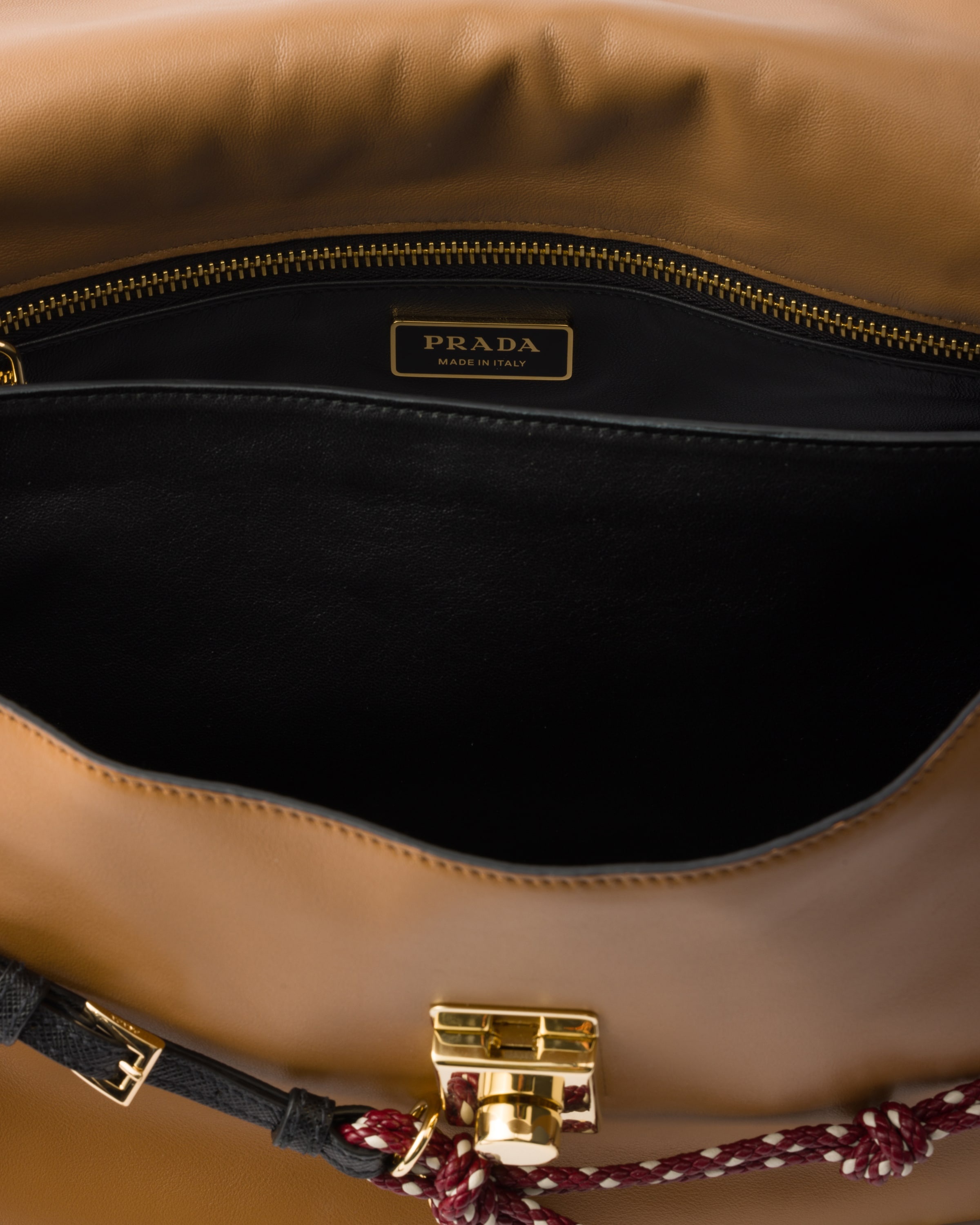 Prada Soft Sound large leather shoulder bag with charms - 4
