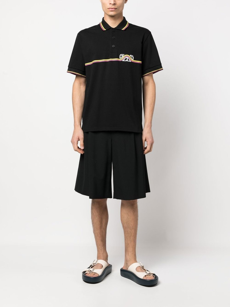 GCDS waved logo print polo shirt outlook
