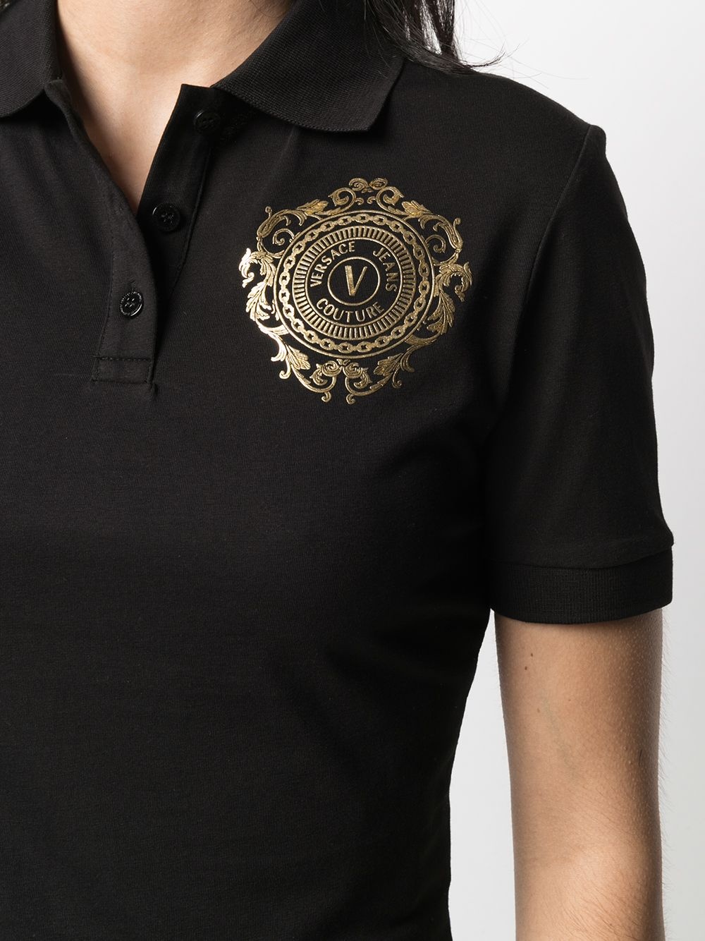 logo print polo shirt - 5