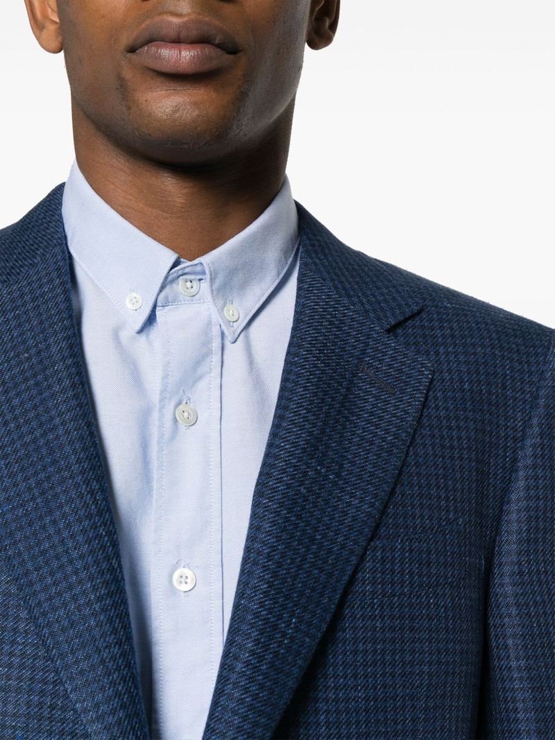 houndstooth linen-blend blazer 5
