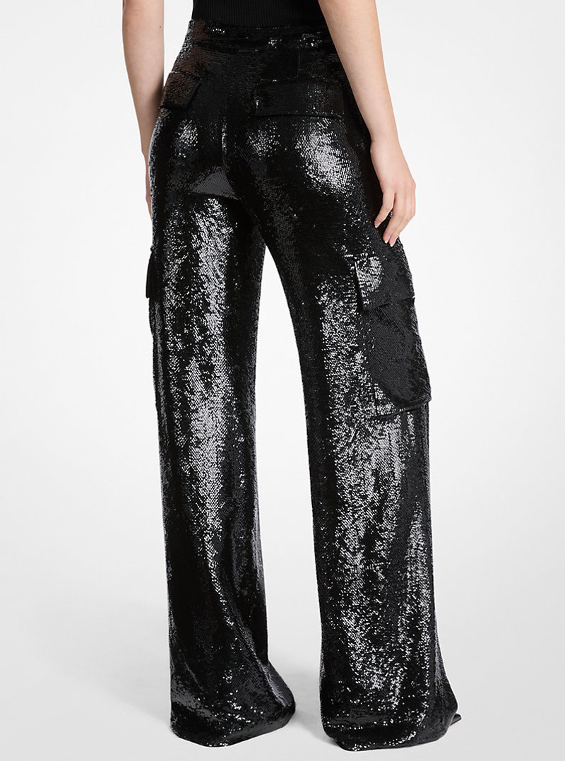 MICHAEL KORS Sequined Georgette Cargo Pants outlook