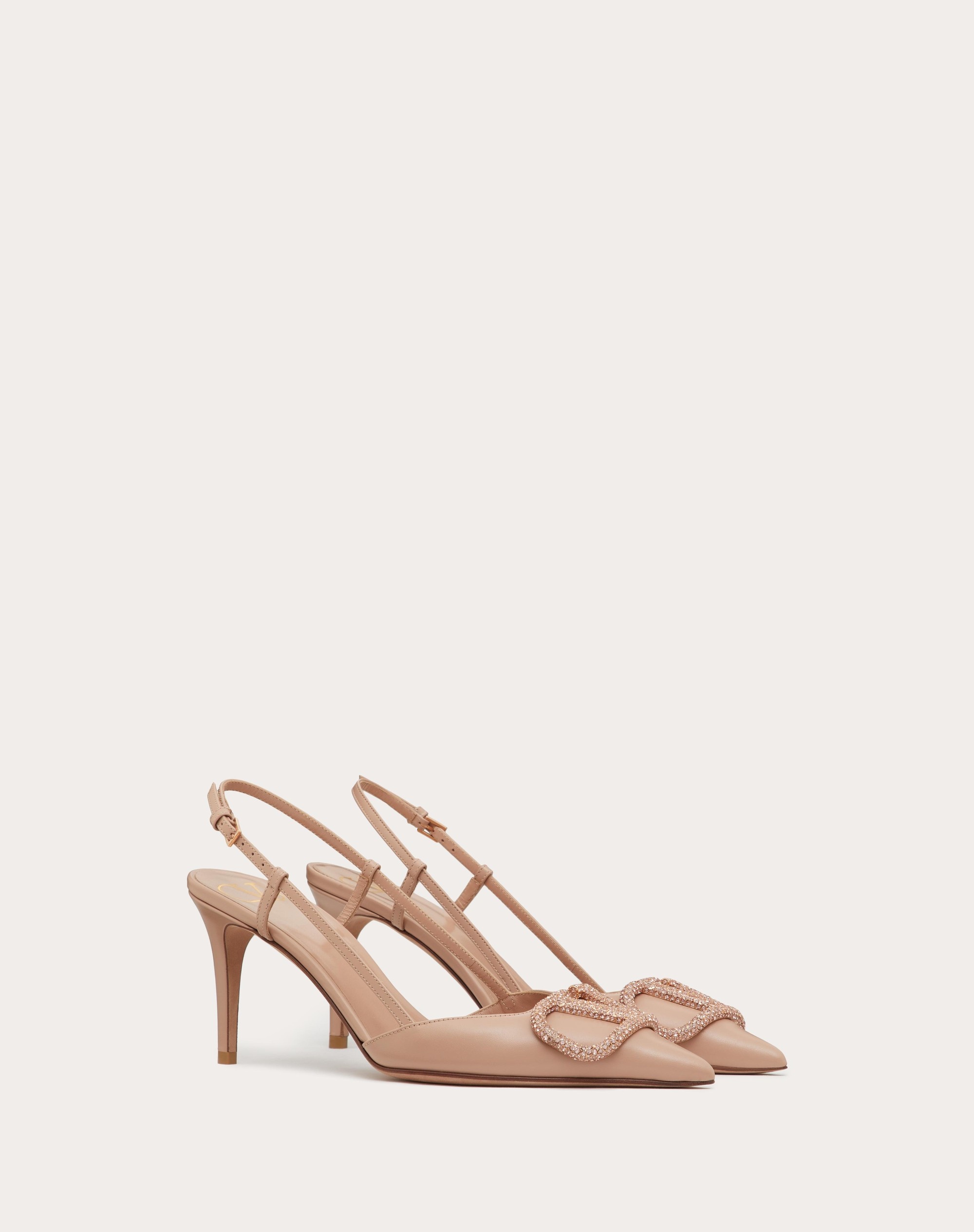 VLOGO SIGNATURE SLINGBACK PUMP IN CALFSKIN LEATHER 80MM - 2