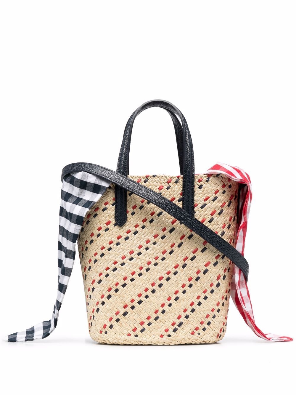 mini RWB-stripe embroidery tote bag - 1