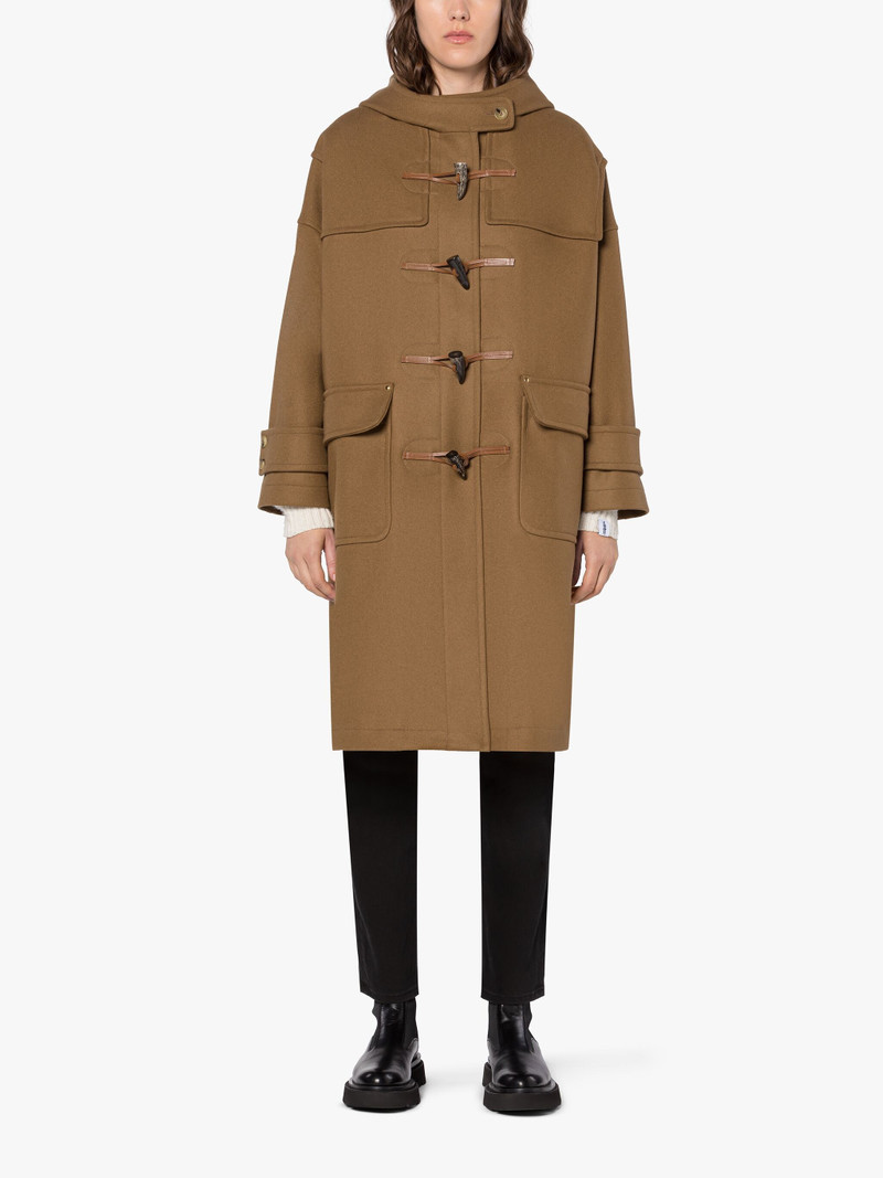 HUMBIE CAMEL BROWN WOOL DUFFLE COAT 3