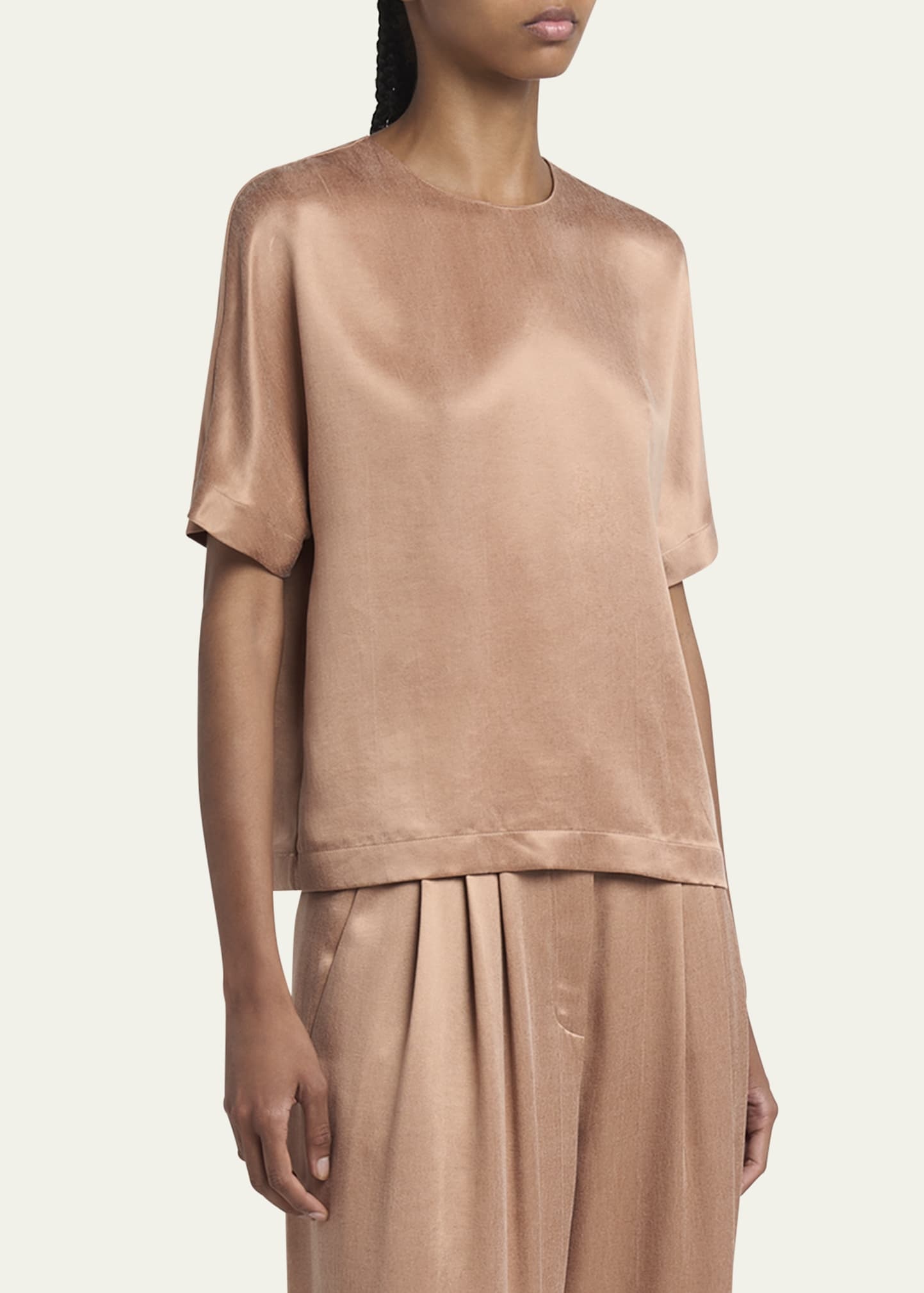 Short Sleeve Viscose-Blend Top - 4