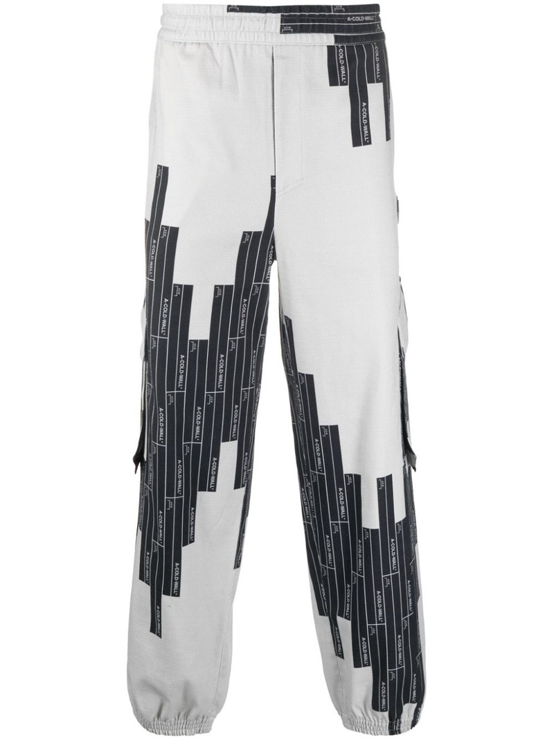 Vector-monogram tapered trousers 1