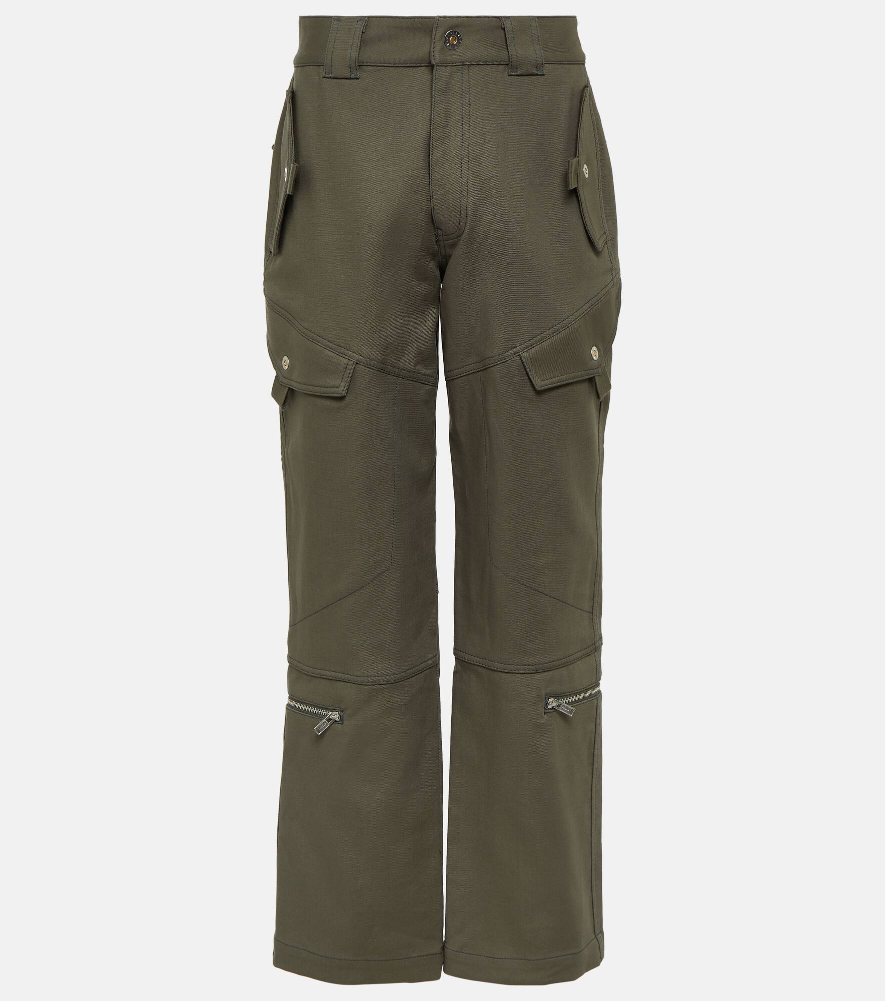 Mid-rise cotton twill cargo pants - 1