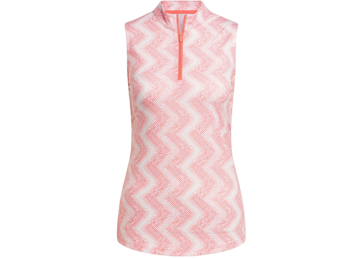 adidas Women's Ultimate365 Ottoman Printed Sleeveless Polo Shirt Preloved Scarlet - 1