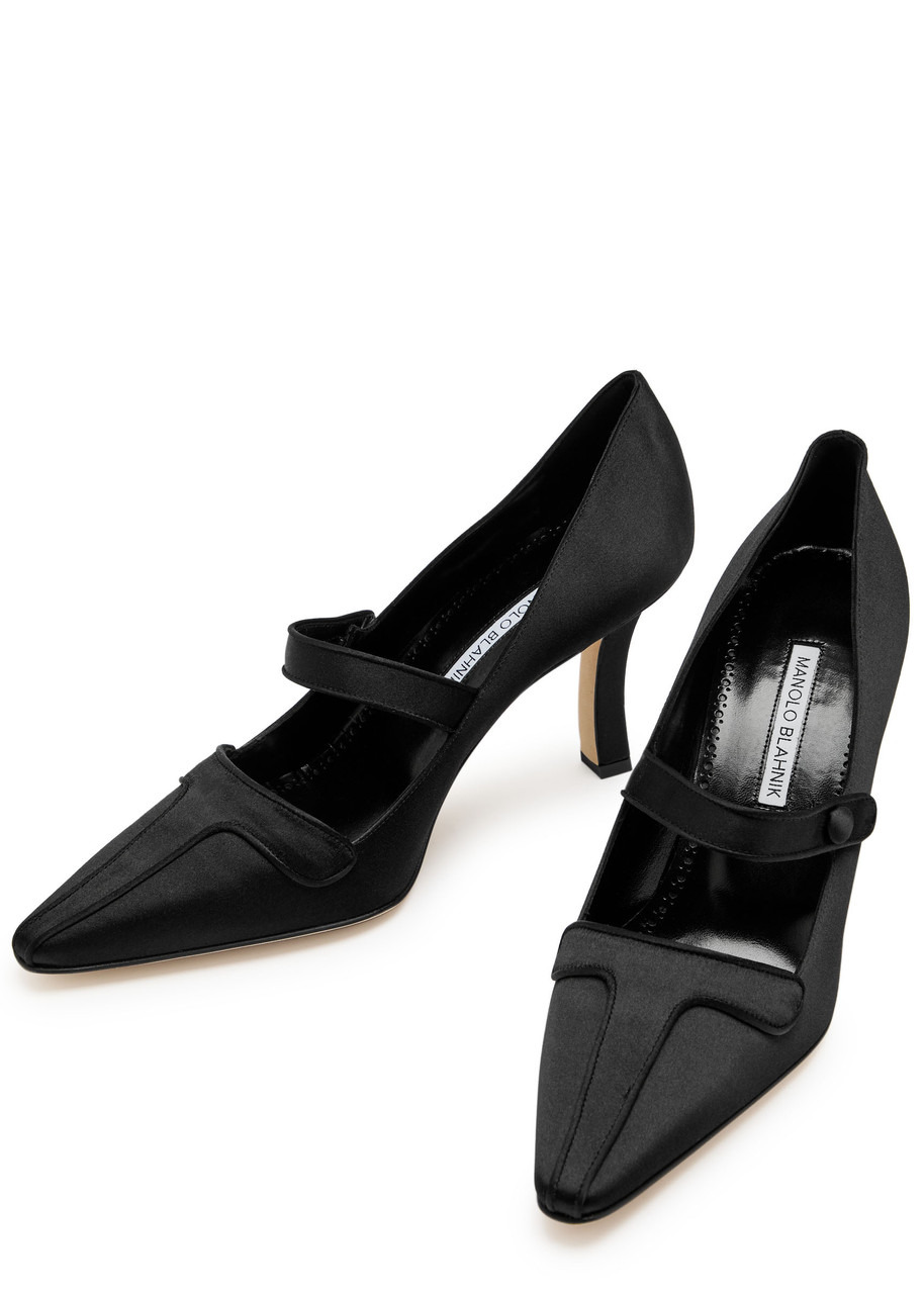 Manolo Blahnik Ganeus 90 Satin Pumps - 3
