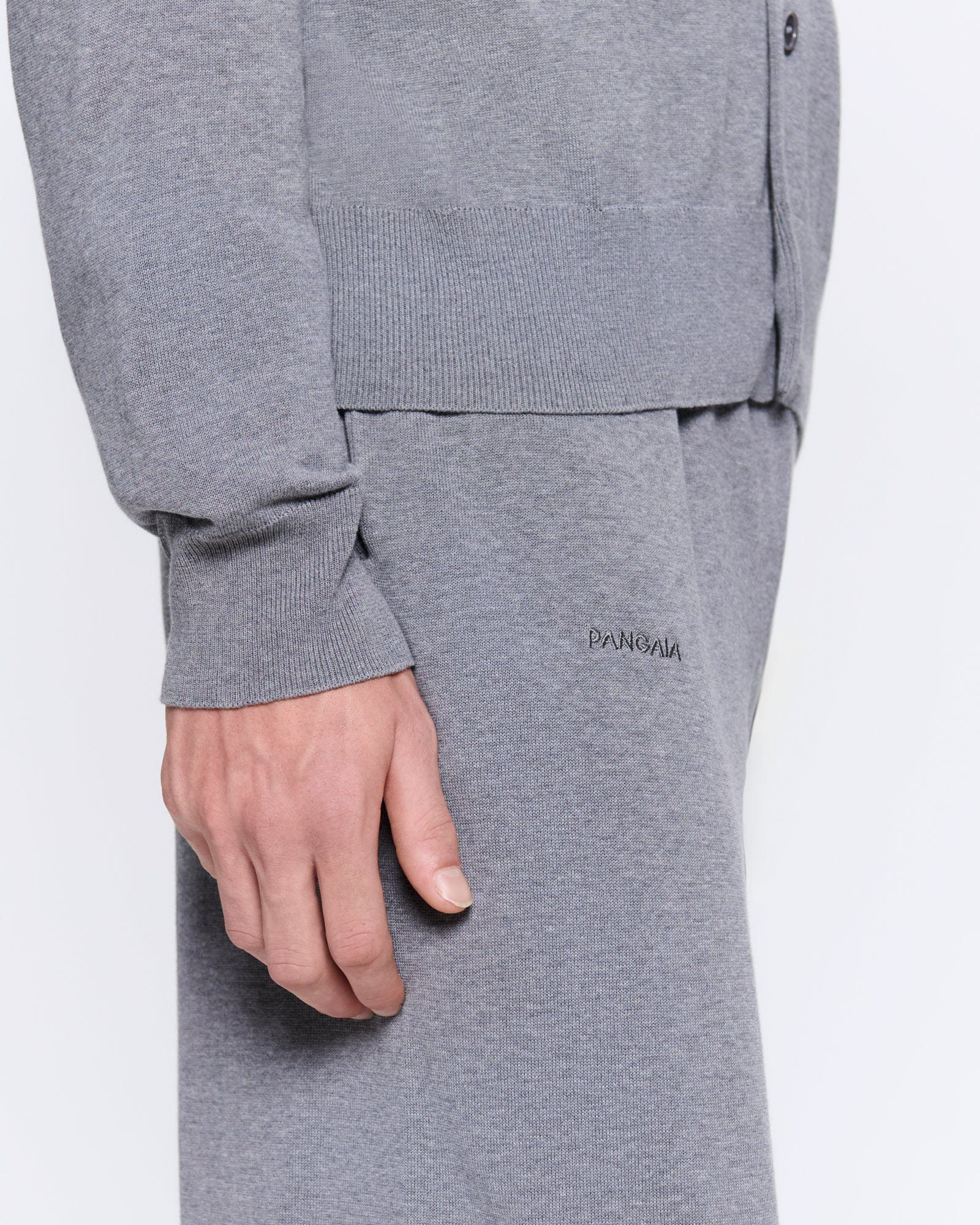 Mens DNA Knitted Straight Leg Track Pants - Grey Marl - 4