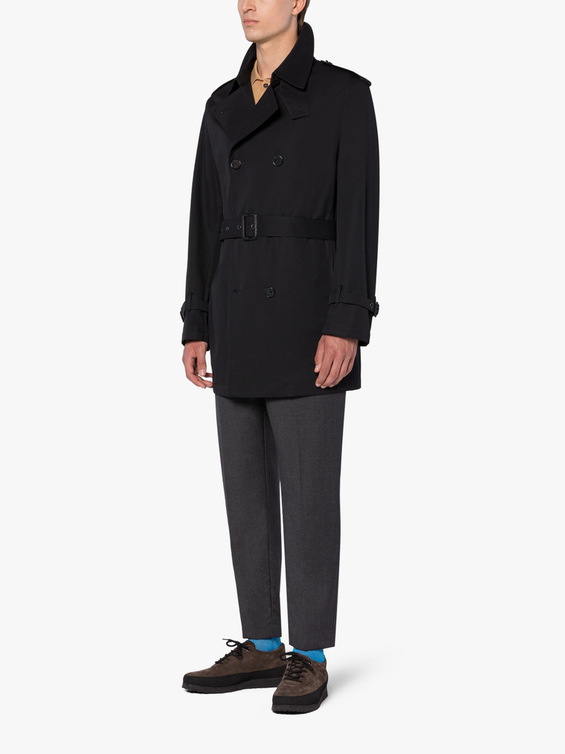 ST JOHN BLACK COTTON SHORT TRENCH COAT 4