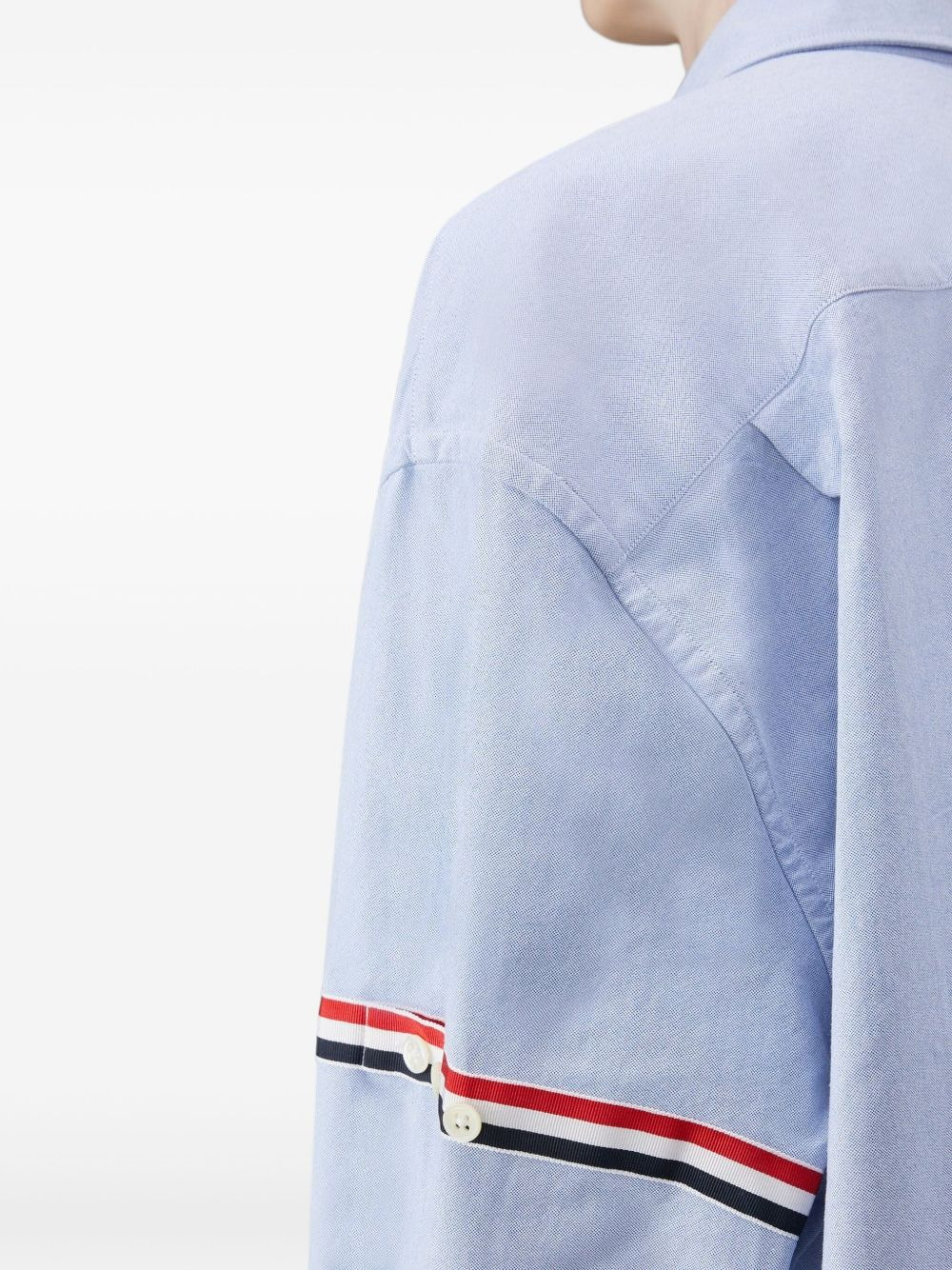 grosgrain-trimmed spread-collar shirt - 4