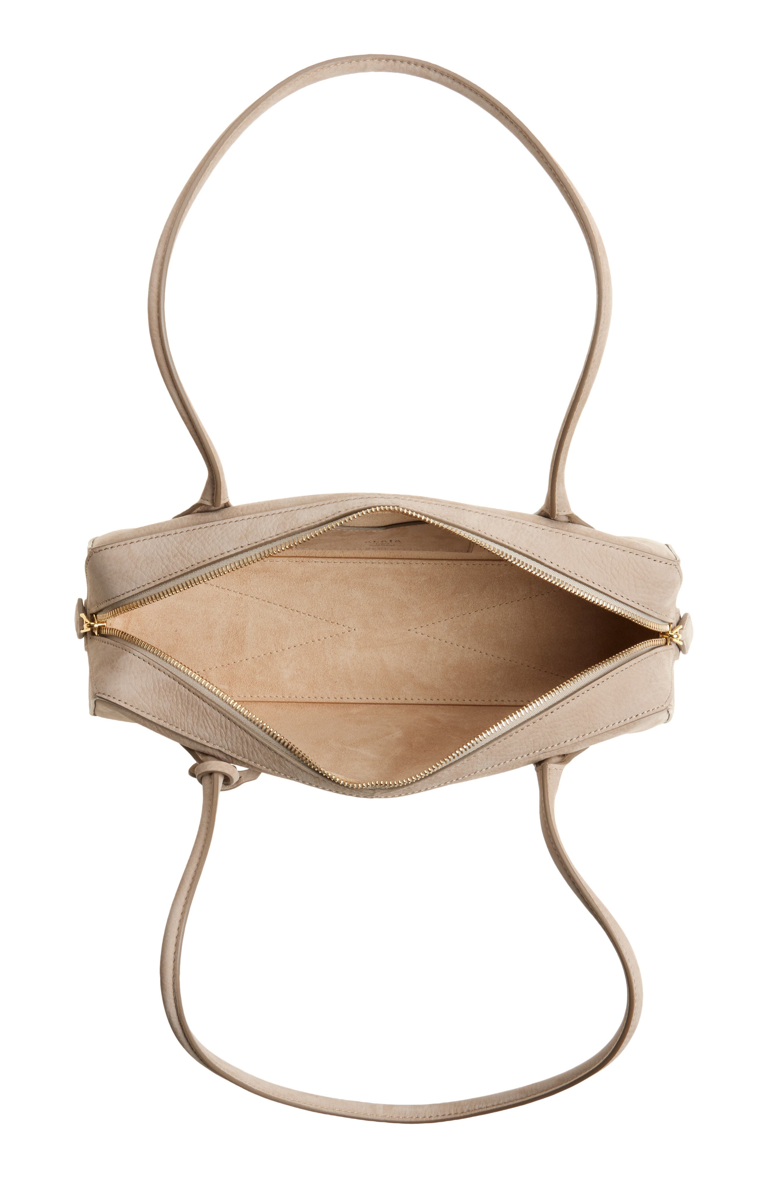 Alaïa Medium Le Teckel Suede East/West Shouder Bag in Grege at Nordstrom - 3