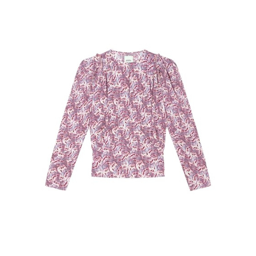 Isabel Marant Ladies Pink Zarga Chiffon Fabric Blouse - 5