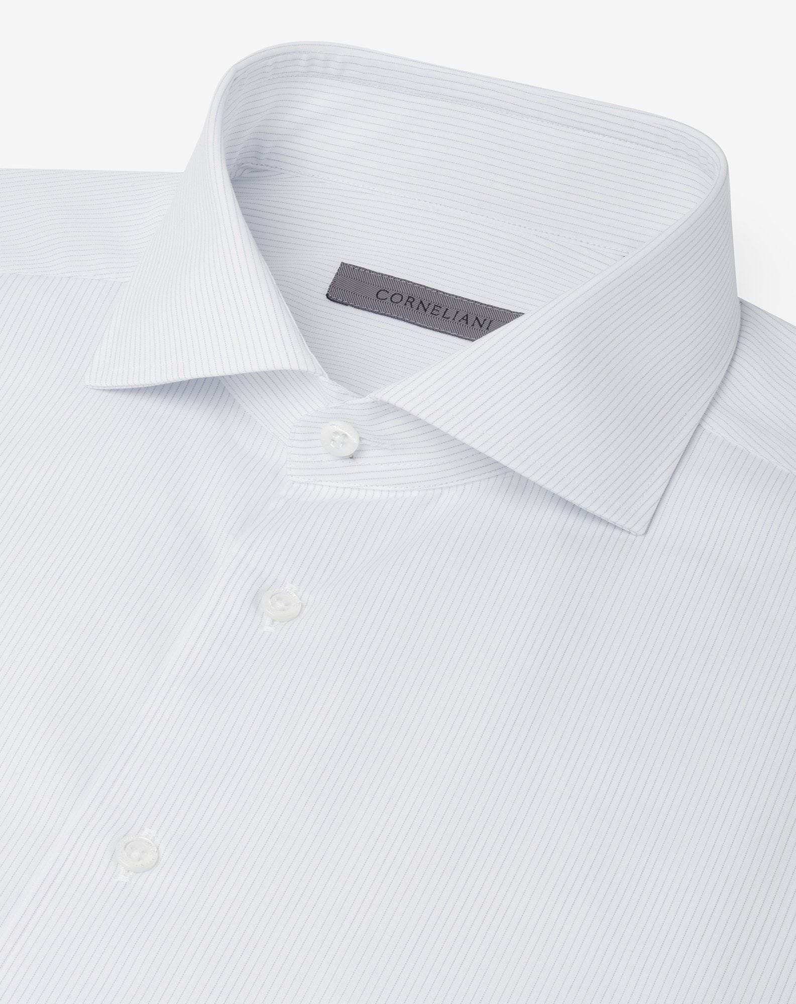 Cotton shirt with light blue and white stripes - 4