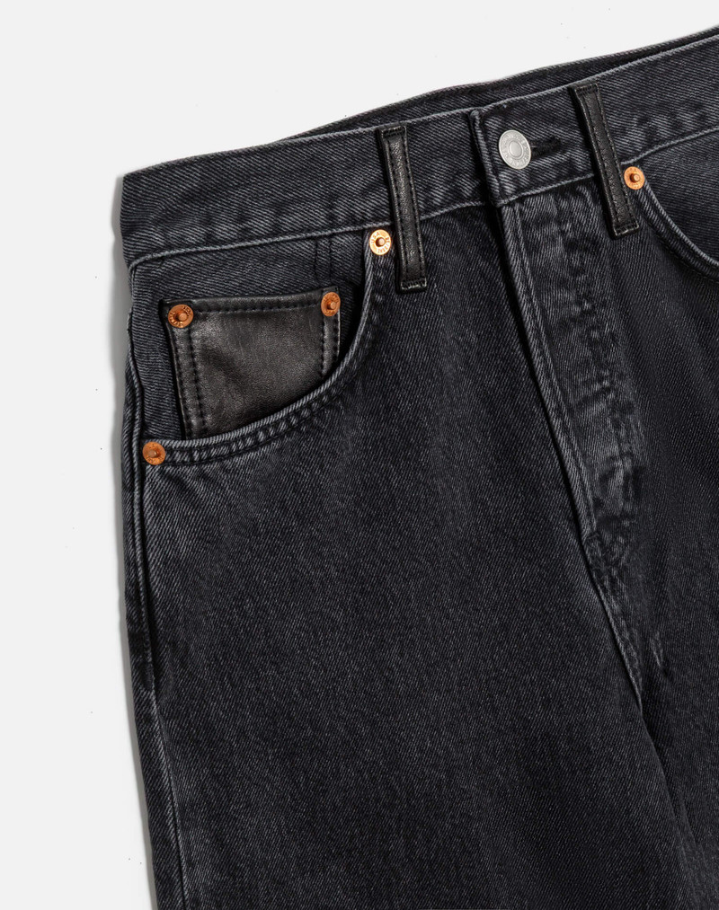 High Rise Wide Leg - Back To Black Leather 3