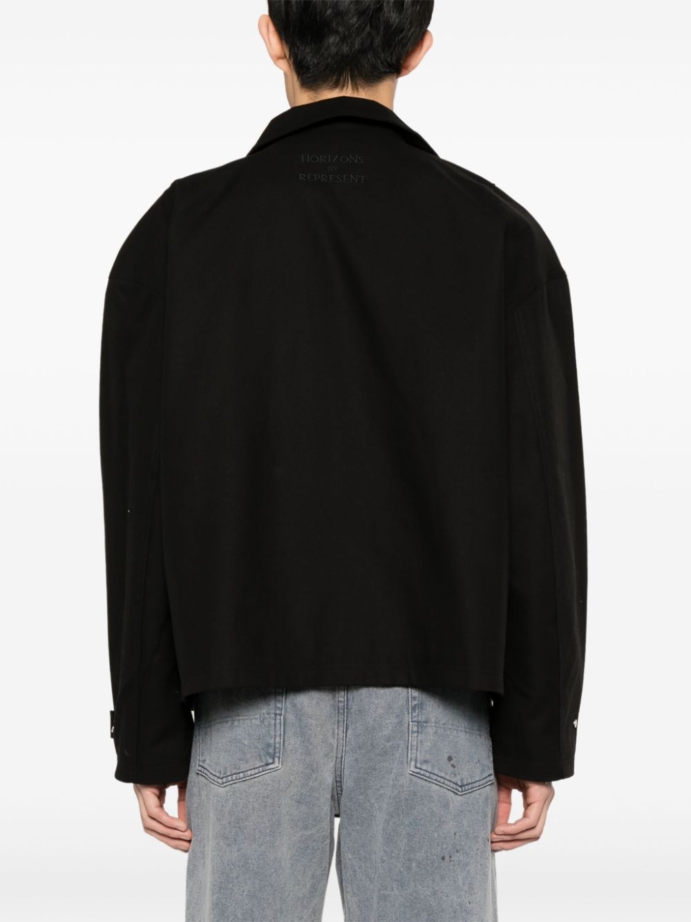 logo-engraved cotton jacket - 4