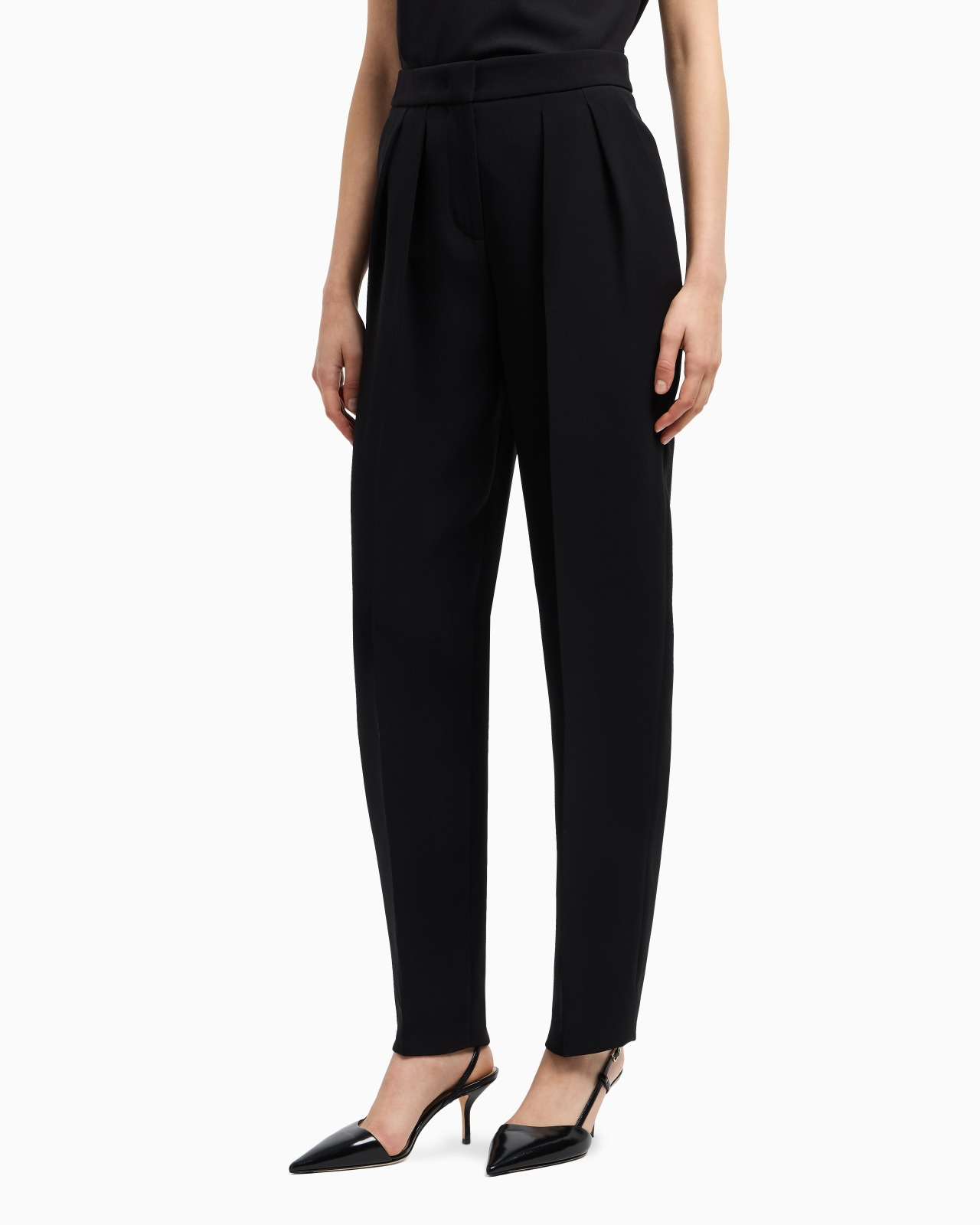 SILK CADY TROUSERS WITH PLEATS - 4